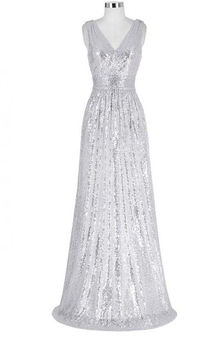 green and silver gown
